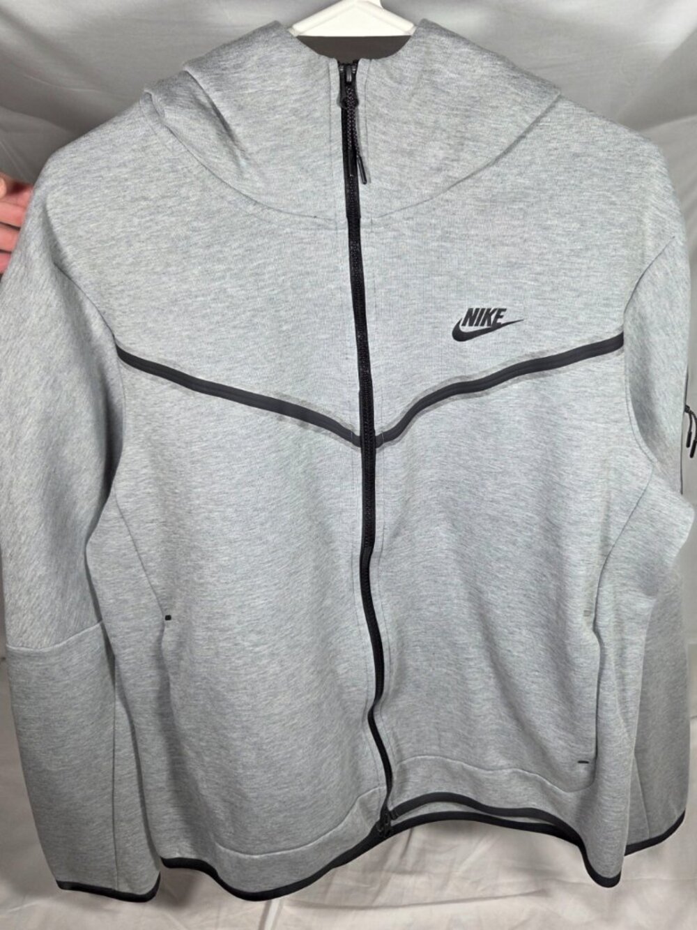 Nike Sportswear Tech Fleece Full-Zip Hooded Jacket - Heather Gray & Black
